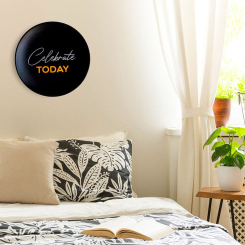 Wall Decor - Wall Plate In Bedroom - Celebrate Today - Wedding Gift - House Warming Gift - Birthday Gift -Home Decor Buy Online India - Office Decor Free Shipping